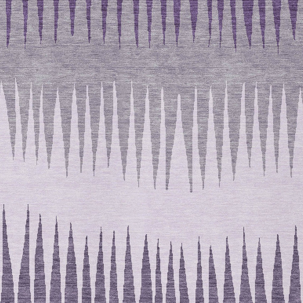 Tabselect Home Line 5' X 8' Purple Lavender And Gray Striped Washable Indoor Outdoor Area Rug