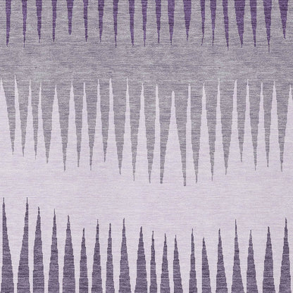 Tabselect Home Line 5' X 8' Purple Lavender And Gray Striped Washable Indoor Outdoor Area Rug