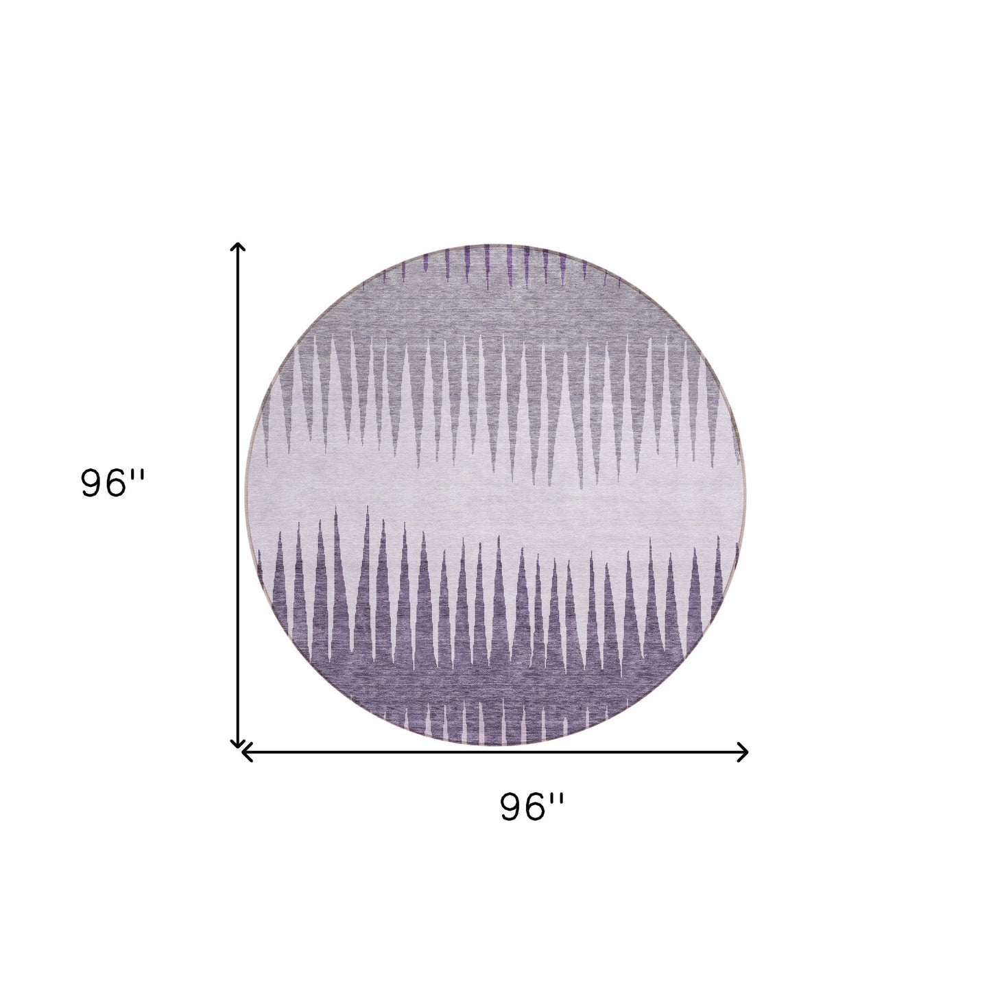 Tabselect Home Line 8' Purple Lavender And Gray Round Striped Washable Indoor Outdoor Area Rug
