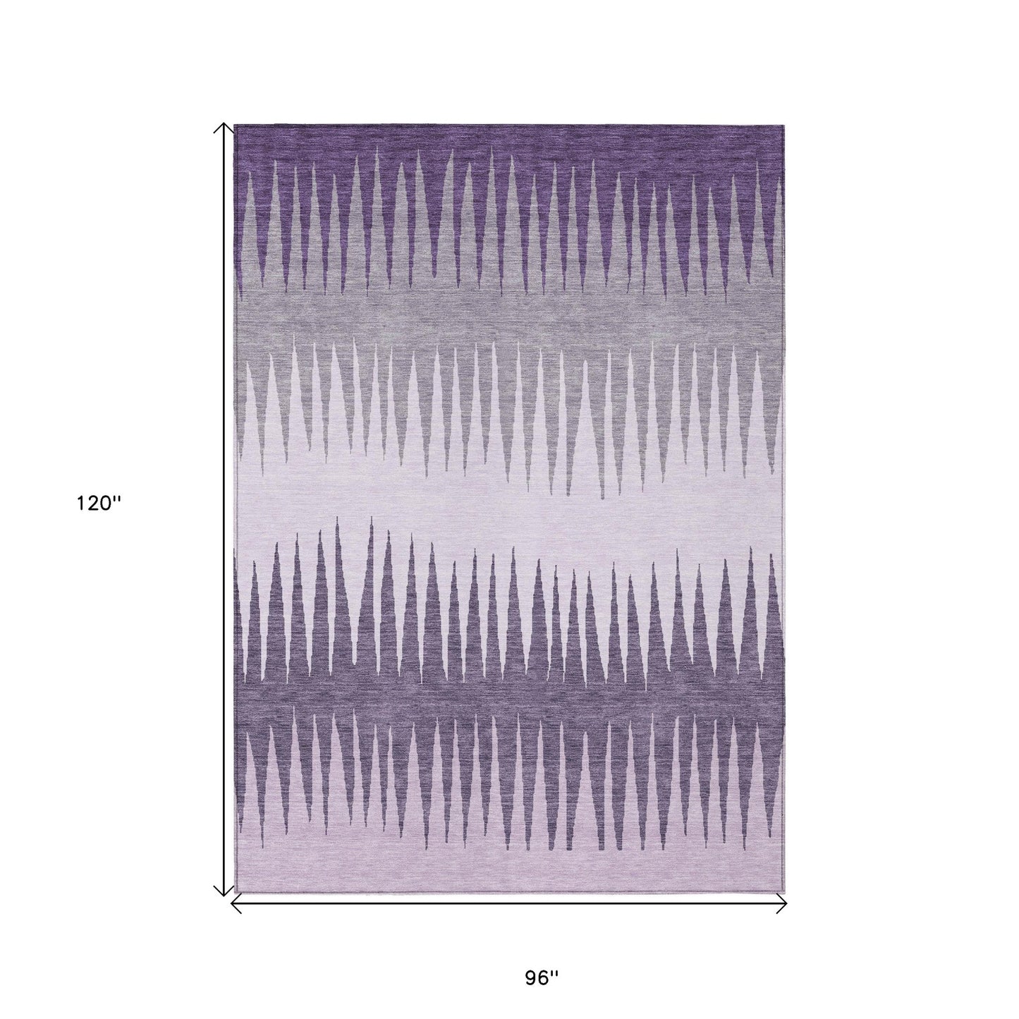 Tabselect Home Line 8' X 10' Purple Lavender And Gray Striped Washable Indoor Outdoor Area Rug