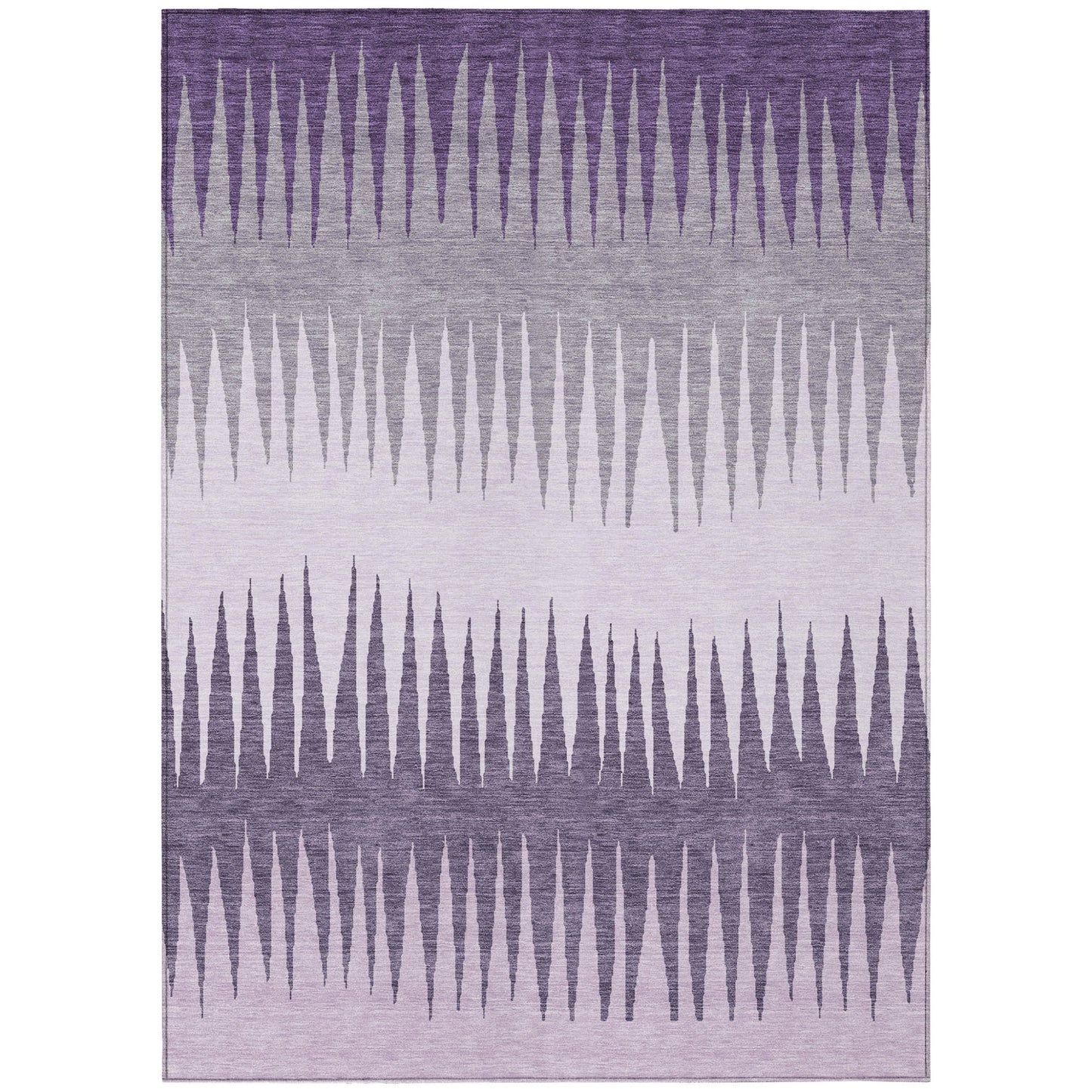 Tabselect Home Line 8' X 10' Purple Lavender And Gray Striped Washable Indoor Outdoor Area Rug