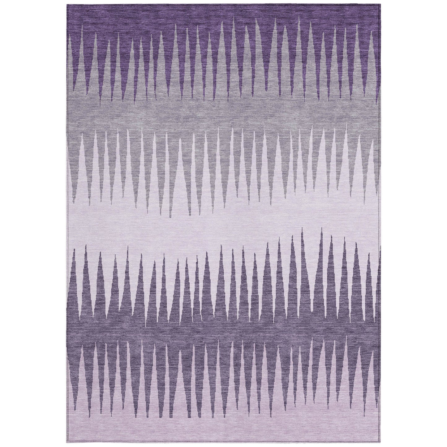 Tabselect Home Line 8' X 10' Purple Lavender And Gray Striped Washable Indoor Outdoor Area Rug
