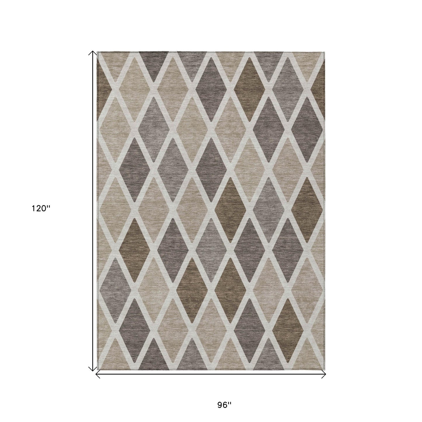 Tabselect Home Line 8' X 10' Beige Gray And Brown Geometric Washable Indoor Outdoor Area Rug