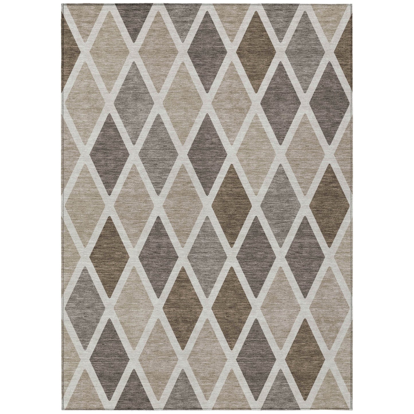 Tabselect Home Line 8' X 10' Beige Gray And Brown Geometric Washable Indoor Outdoor Area Rug