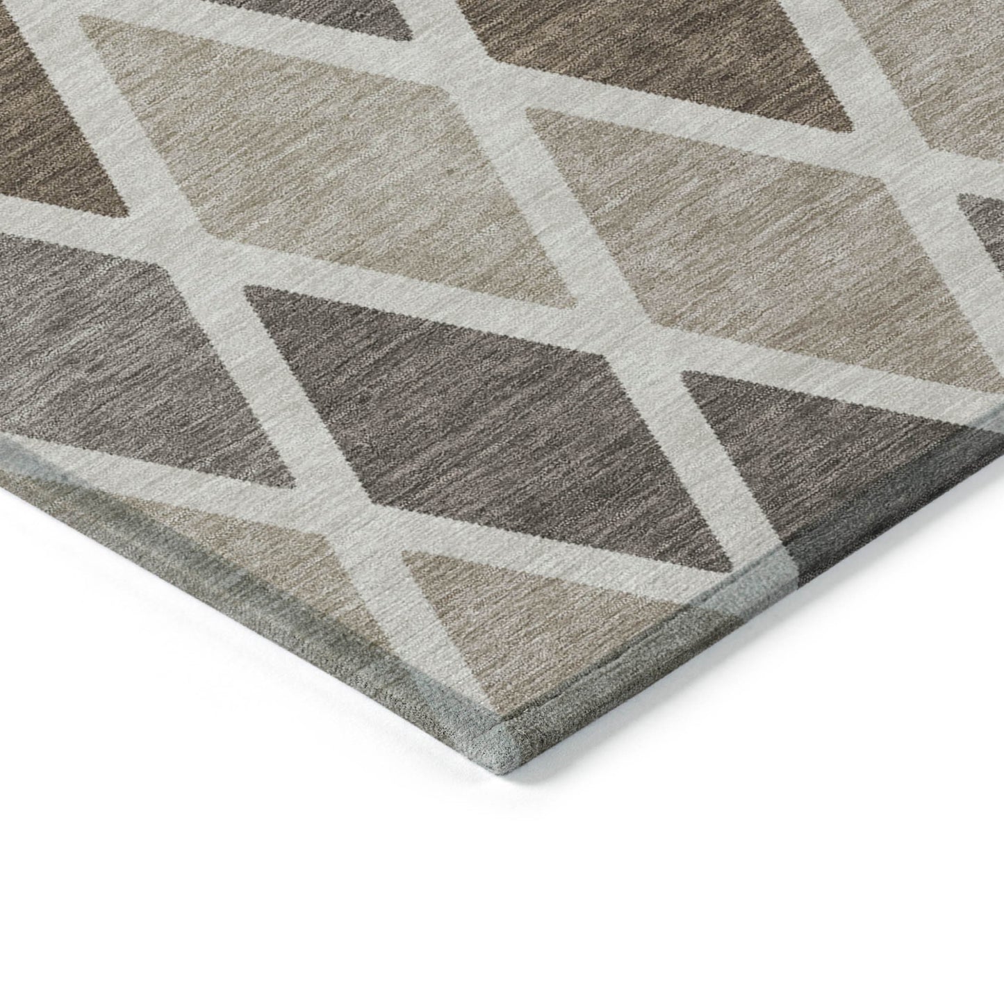 Tabselect Home Line 8' X 10' Beige Gray And Brown Geometric Washable Indoor Outdoor Area Rug