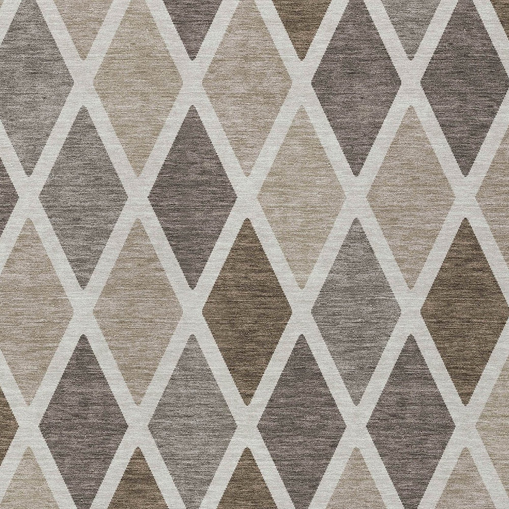 Tabselect Home Line 8' X 10' Beige Gray And Brown Geometric Washable Indoor Outdoor Area Rug