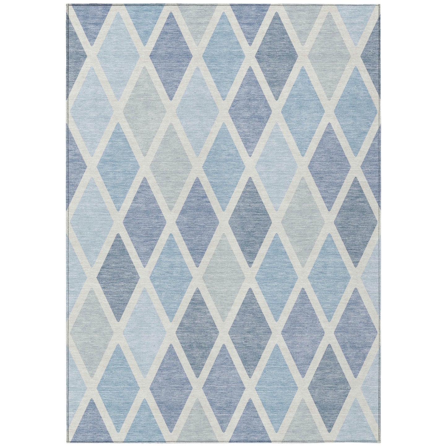Tabselect Home Line 8' X 10' Sky Blue And Ivory Geometric Washable Indoor Outdoor Area Rug