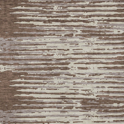 Tabselect Home Line 8' X 10' Brown Beige And Ivory Striped Washable Indoor Outdoor Area Rug