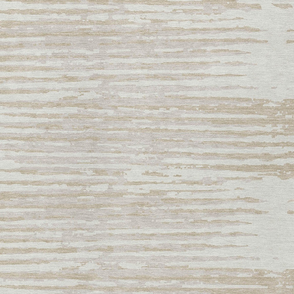 Tabselect Home Line 8' X 10' Ivory And Beige Striped Washable Indoor Outdoor Area Rug