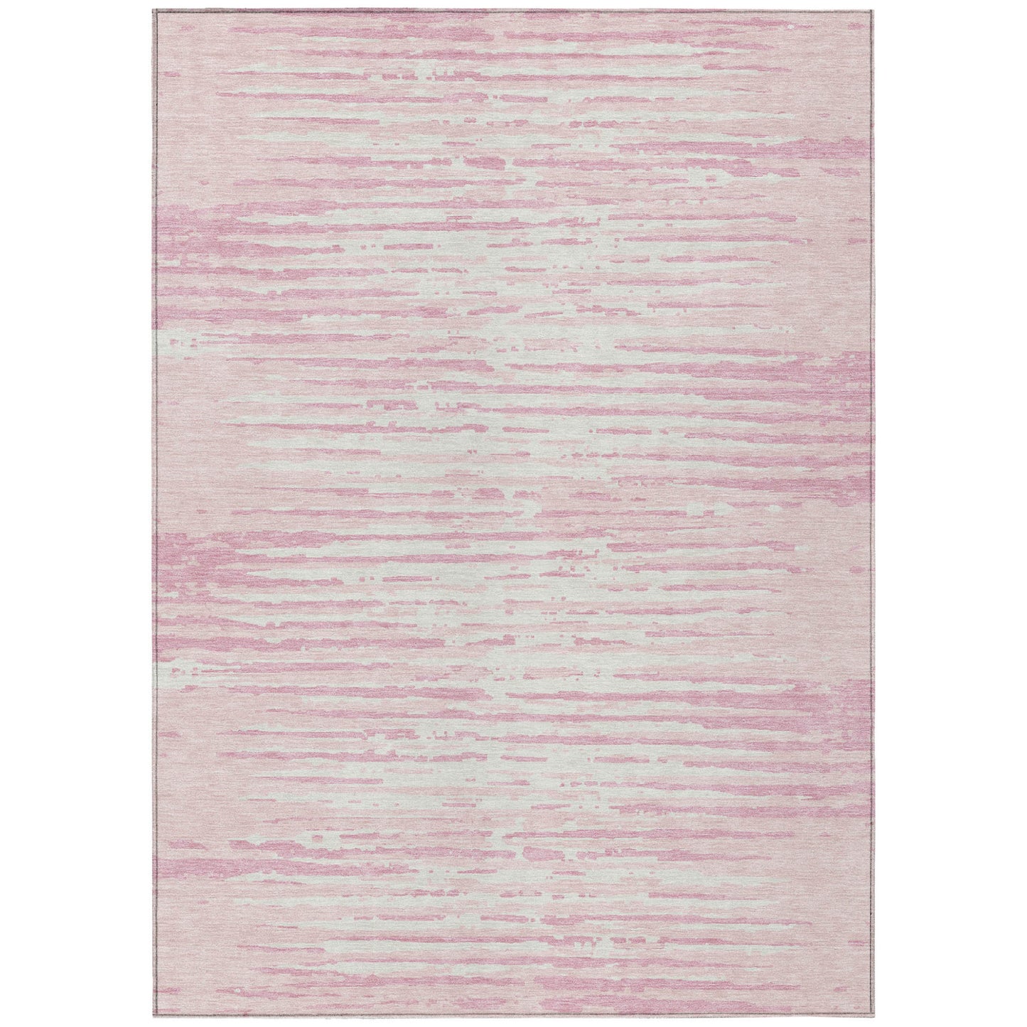 Tabselect Home Line 8' X 10' Pink And Gray Striped Washable Indoor Outdoor Area Rug