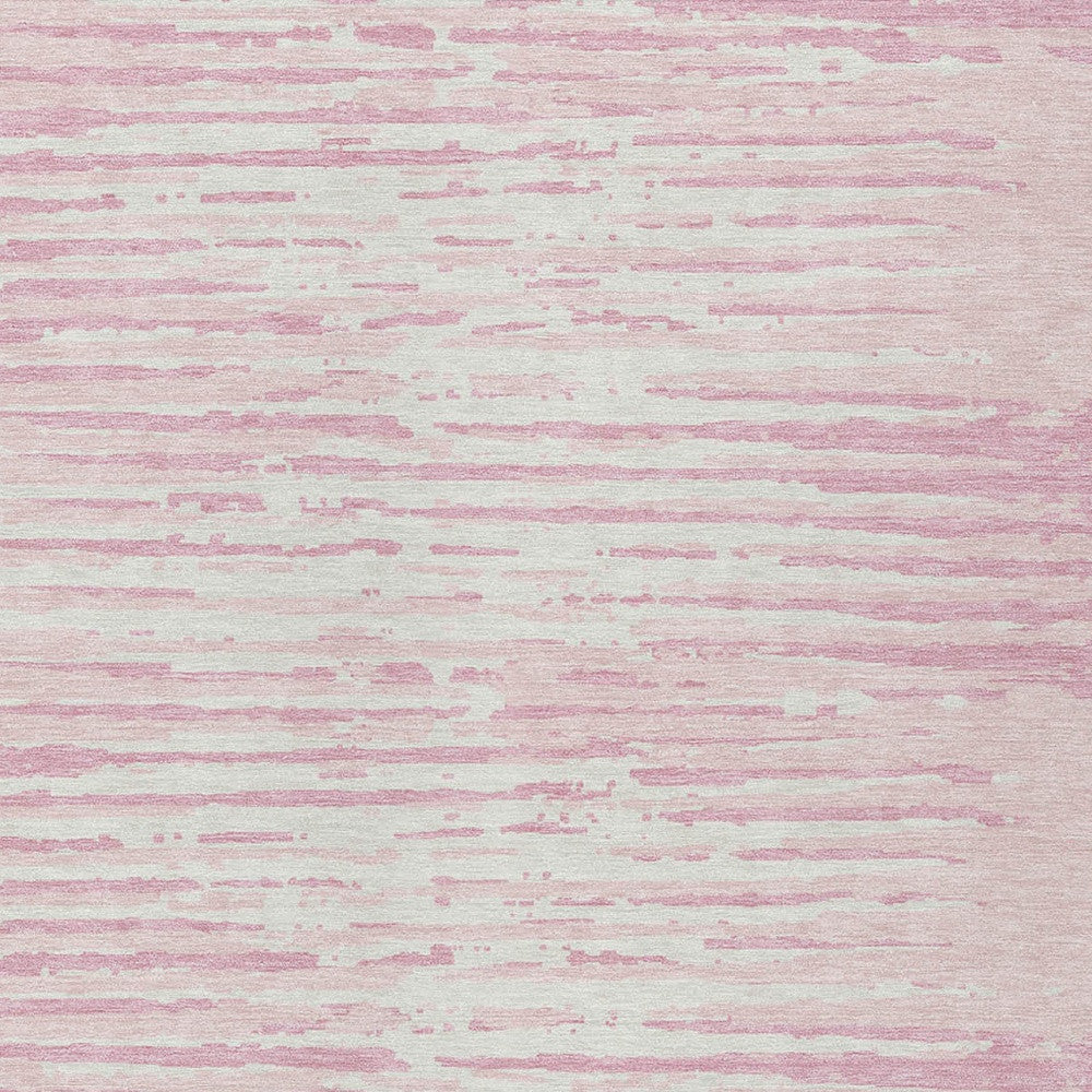 Tabselect Home Line 8' X 10' Pink And Gray Striped Washable Indoor Outdoor Area Rug