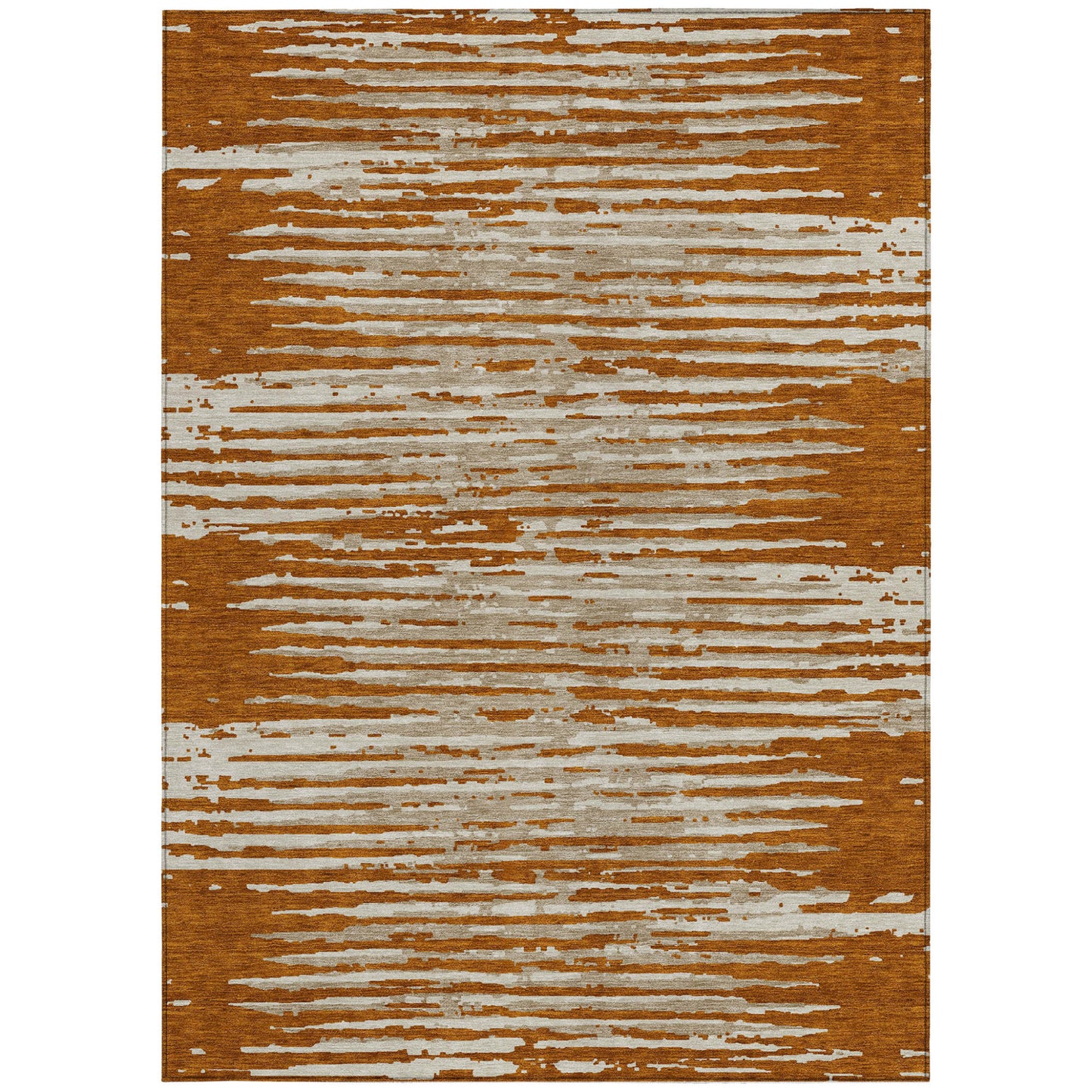 Tabselect Home Line 8' X 10' Brown Gray And Ivory Striped Washable Indoor Outdoor Area Rug