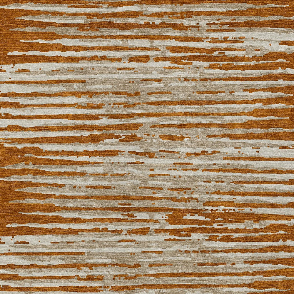 Tabselect Home Line 8' X 10' Brown Gray And Ivory Striped Washable Indoor Outdoor Area Rug