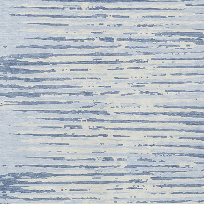 Tabselect Home Line 8' X 10' Sky Blue And Ivory Striped Washable Indoor Outdoor Area Rug