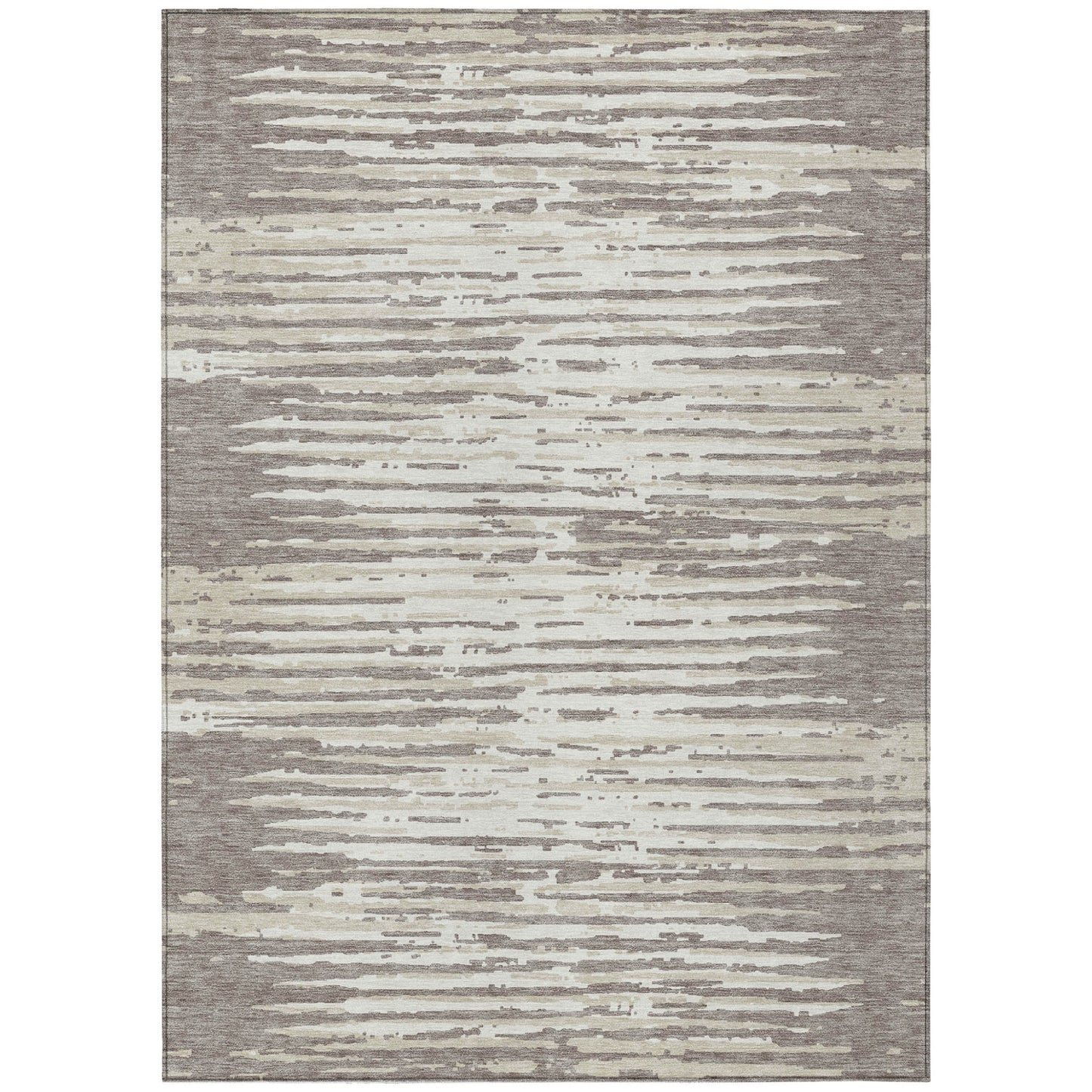 Tabselect Home Line 5' X 8' Taupe And Ivory Striped Washable Indoor Outdoor Area Rug