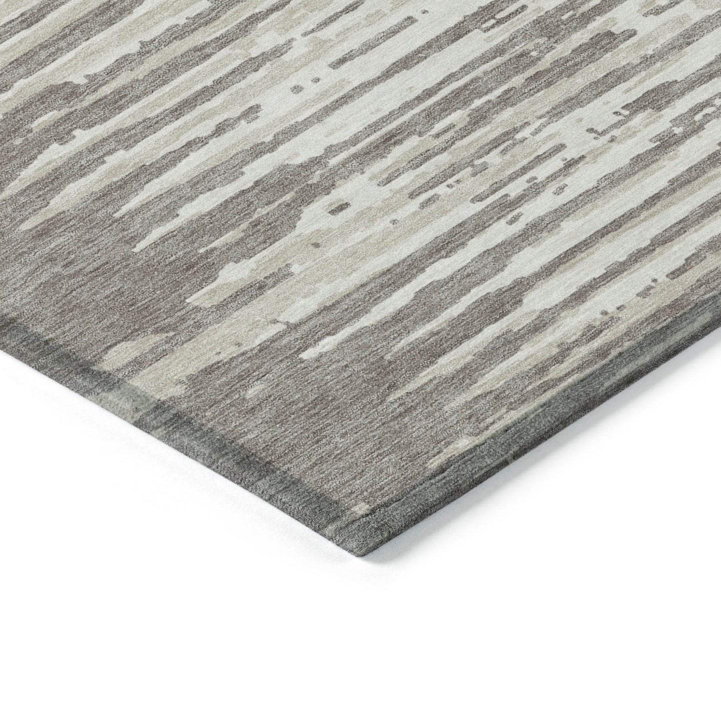 Tabselect Home Line 8' X 10' Taupe And Ivory Striped Washable Indoor Outdoor Area Rug