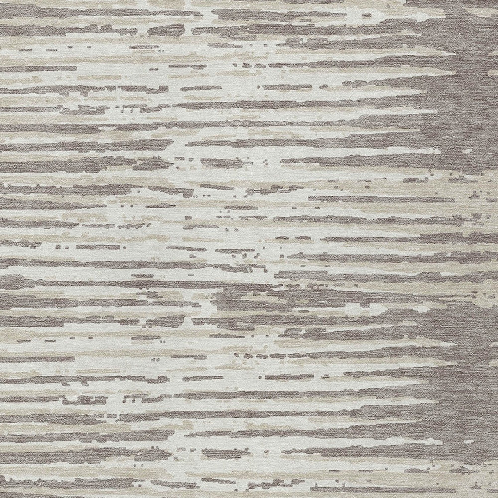 Tabselect Home Line 8' X 10' Taupe And Ivory Striped Washable Indoor Outdoor Area Rug