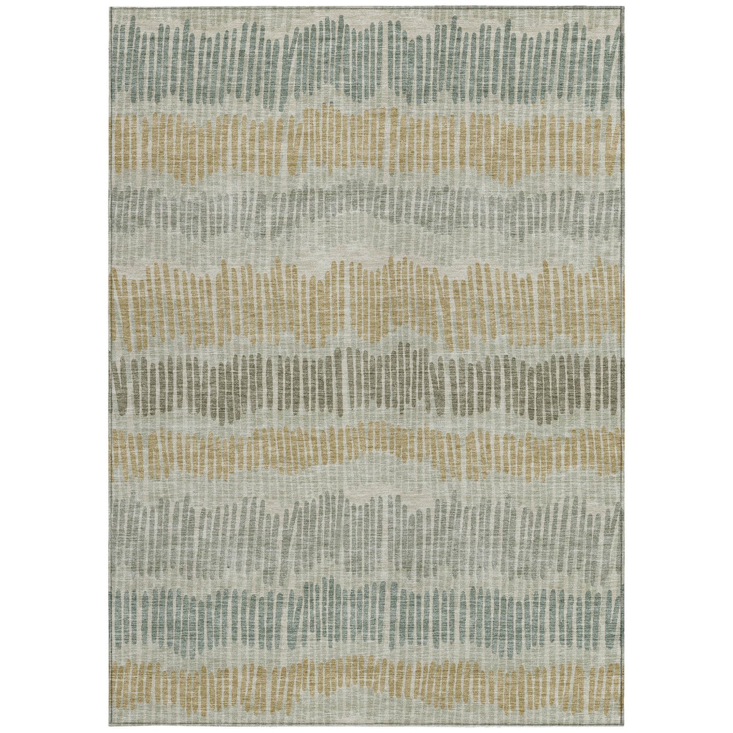 Tabselect Home Line 5' X 8' Beige Brown And Gray Striped Washable Indoor Outdoor Area Rug