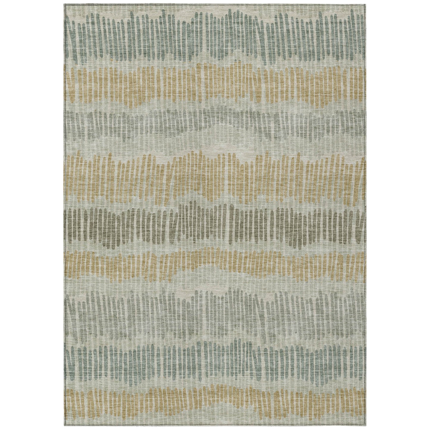 Tabselect Home Line 5' X 8' Beige Brown And Gray Striped Washable Indoor Outdoor Area Rug