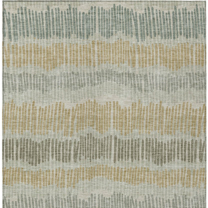 Tabselect Home Line 5' X 8' Beige Brown And Gray Striped Washable Indoor Outdoor Area Rug