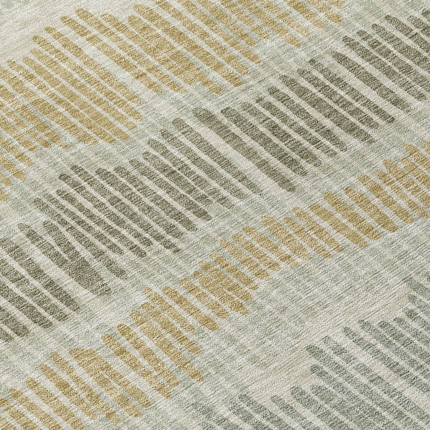 Tabselect Home Line 8' X 10' Beige Brown And Gray Striped Washable Indoor Outdoor Area Rug