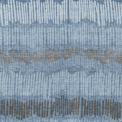 Tabselect Home Line 5' X 8' Blue Black And Gray Striped Washable Indoor Outdoor Area Rug