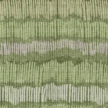 Tabselect Home Line 8' X 10' Olive Green And Gray Striped Washable Indoor Outdoor Area Rug