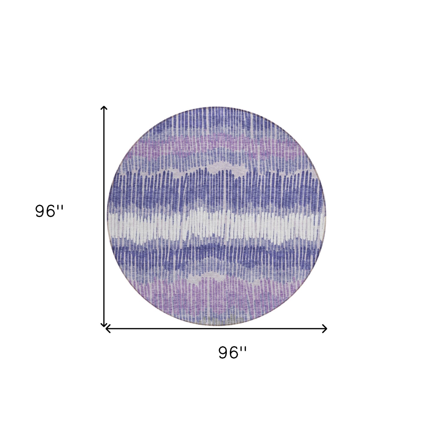 Tabselect Home Line 8' Purple And Gray Round Striped Washable Indoor Outdoor Area Rug