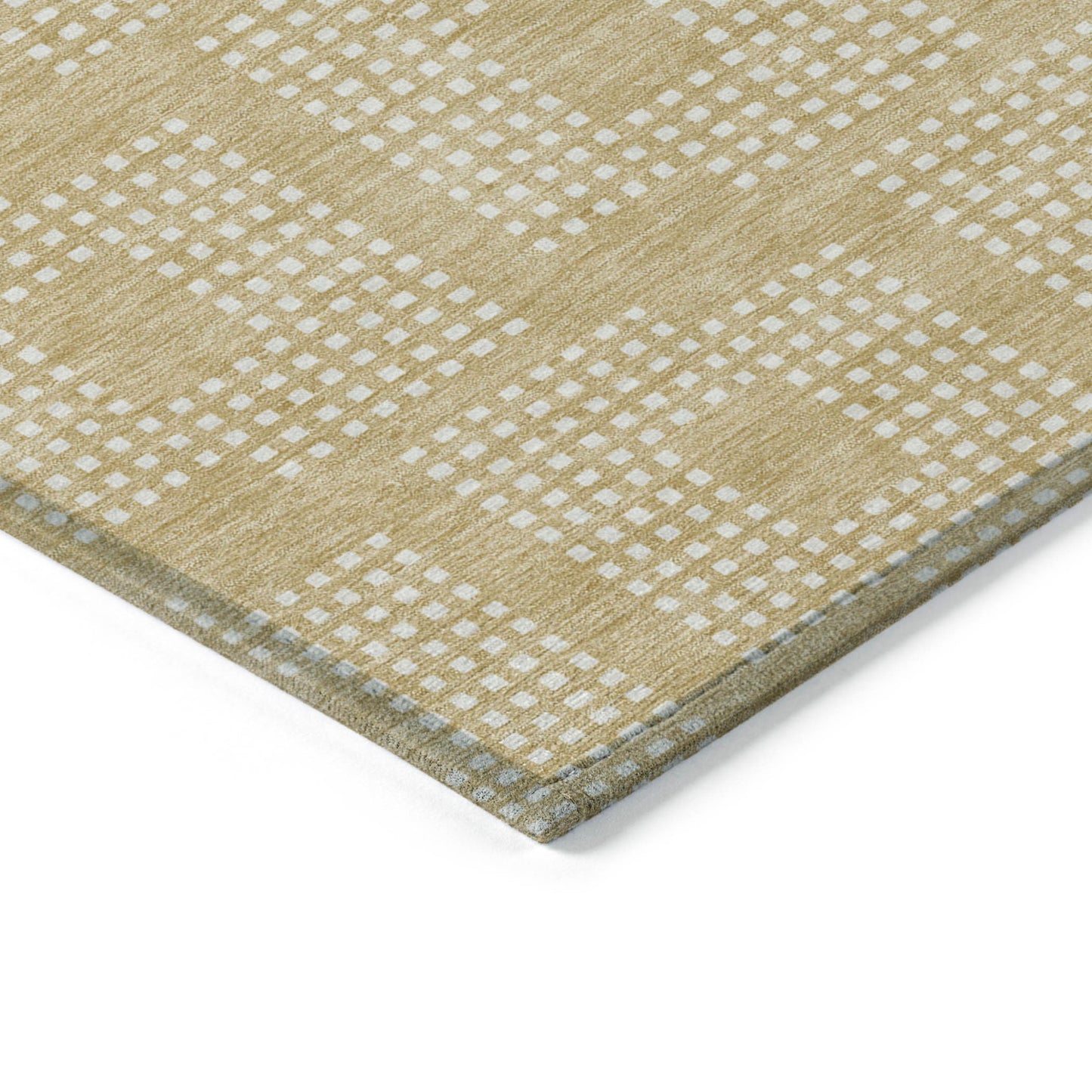 Tabselect Home Line 5' X 8' Gold And Ivory Geometric Washable Indoor Outdoor Area Rug