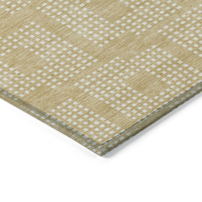 Tabselect Home Line 5' X 8' Gold And Ivory Geometric Washable Indoor Outdoor Area Rug