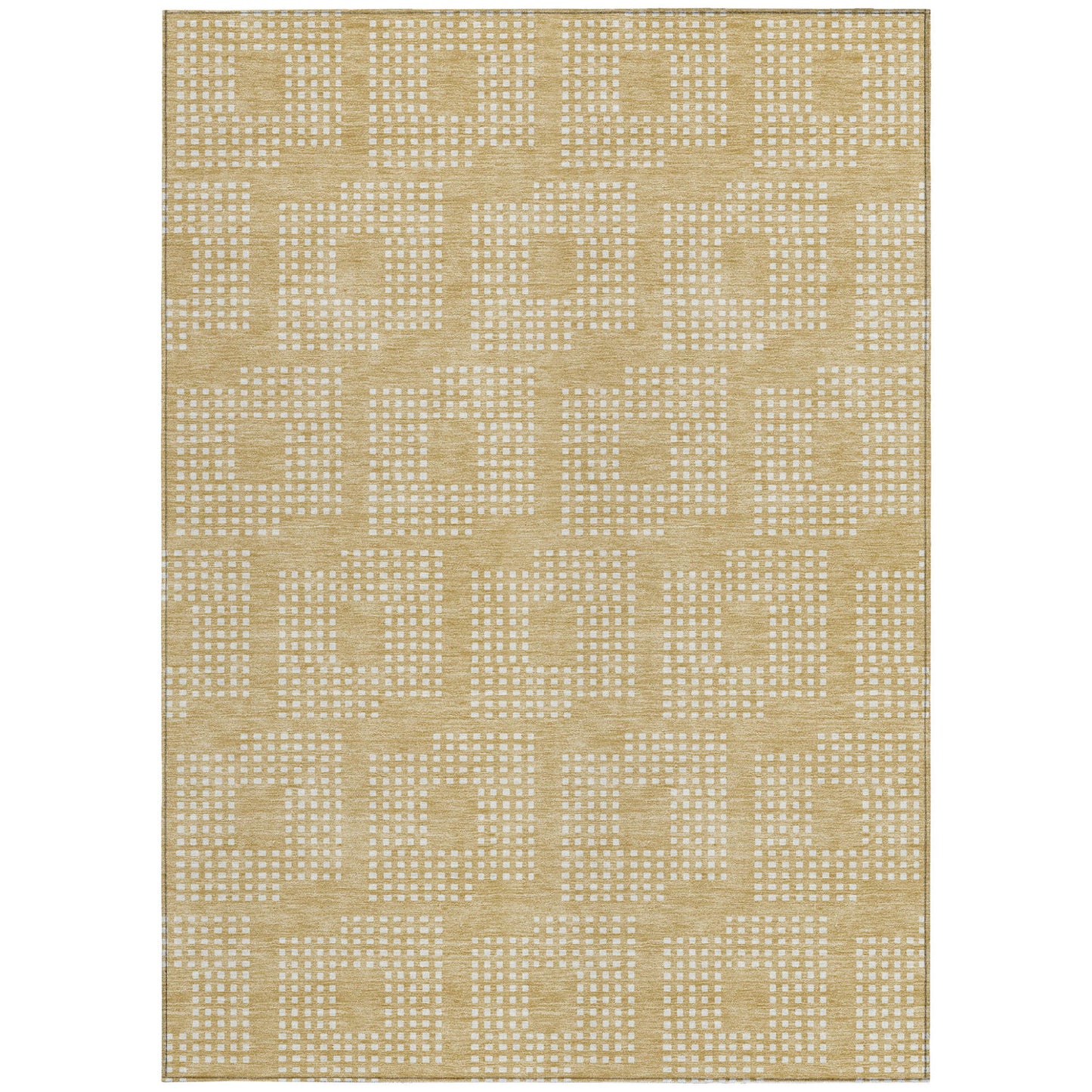 Tabselect Home Line 8' X 10' Gold And Ivory Geometric Washable Indoor Outdoor Area Rug