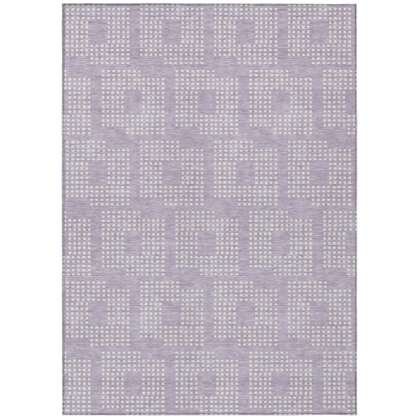 Tabselect Home Line 5' X 8' Lavender And Ivory Geometric Washable Indoor Outdoor Area Rug