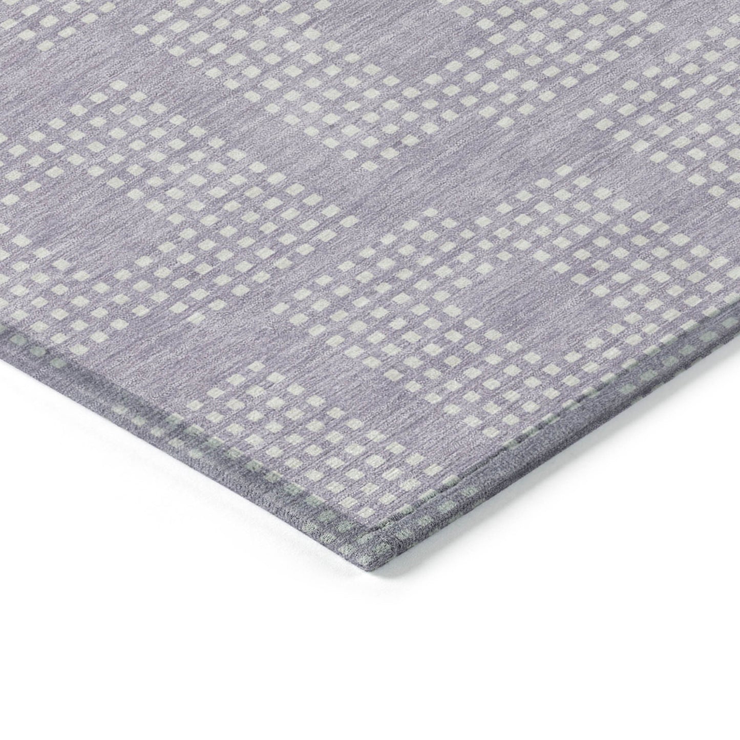 Tabselect Home Line 5' X 8' Lavender And Ivory Geometric Washable Indoor Outdoor Area Rug