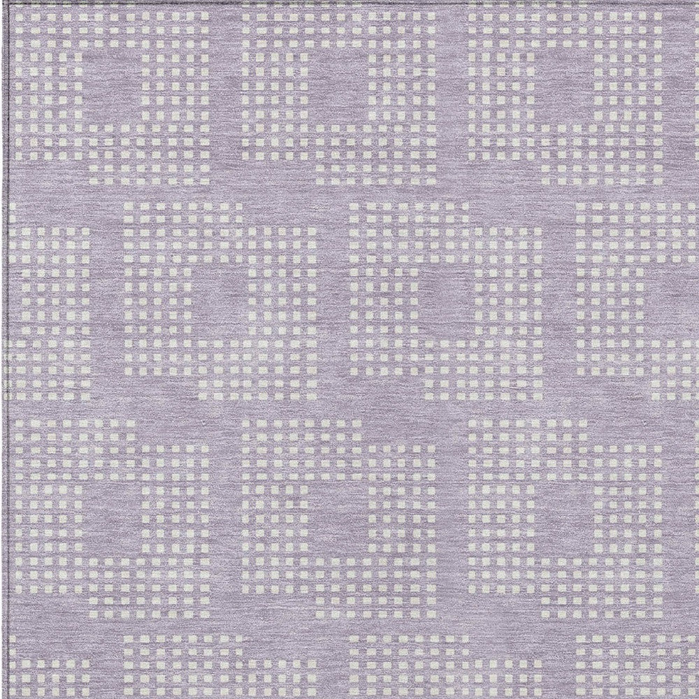 Tabselect Home Line 5' X 8' Lavender And Ivory Geometric Washable Indoor Outdoor Area Rug