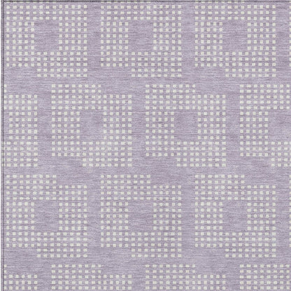 Tabselect Home Line 5' X 8' Lavender And Ivory Geometric Washable Indoor Outdoor Area Rug