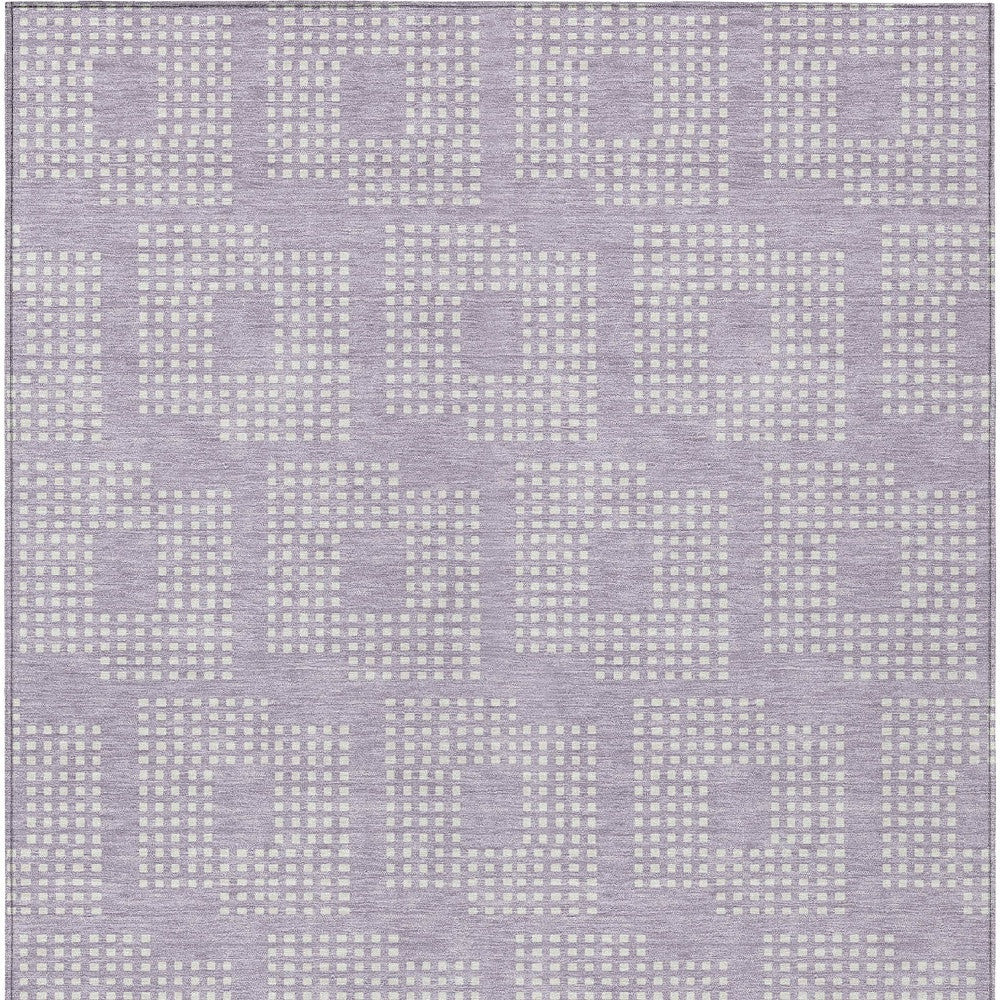 Tabselect Home Line 8' X 10' Lavender And Ivory Geometric Washable Indoor Outdoor Area Rug