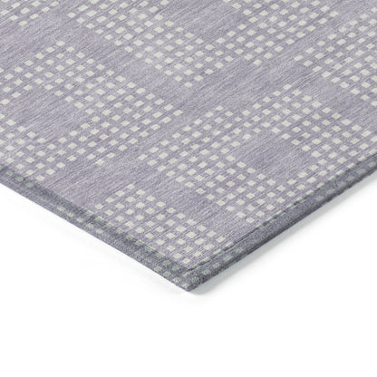 Tabselect Home Line 8' X 10' Lavender And Ivory Geometric Washable Indoor Outdoor Area Rug