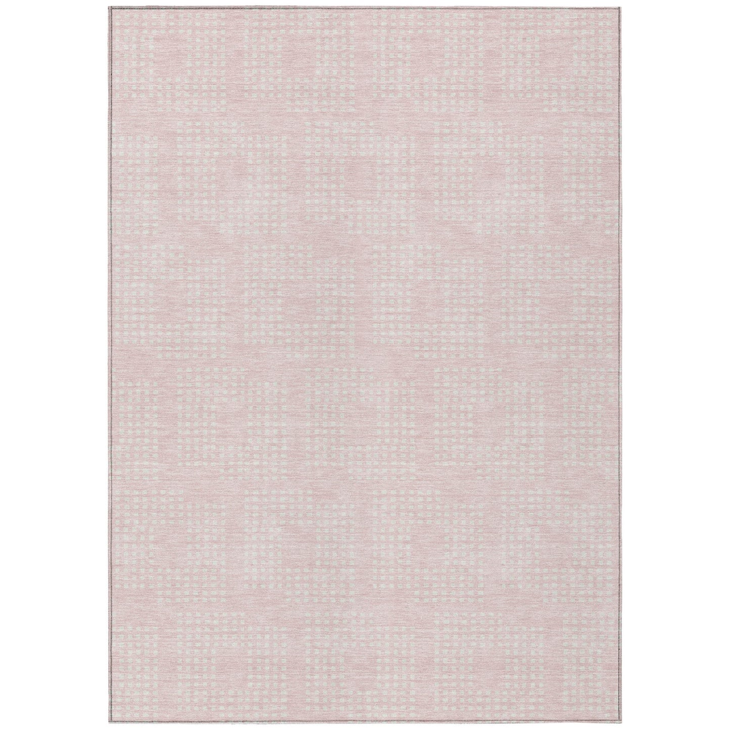 Tabselect Home Line 5' X 8' Pink And Ivory Geometric Washable Indoor Outdoor Area Rug