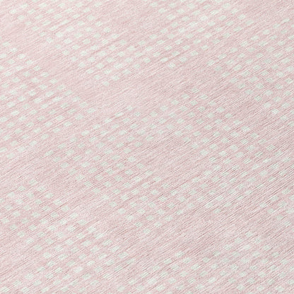 Tabselect Home Line 8' Pink And Ivory Round Geometric Washable Indoor Outdoor Area Rug