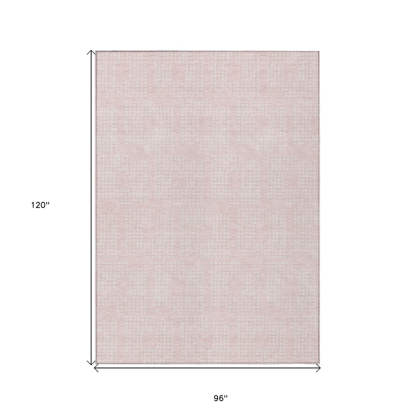 Tabselect Home Line 8' X 10' Pink And Ivory Geometric Washable Indoor Outdoor Area Rug