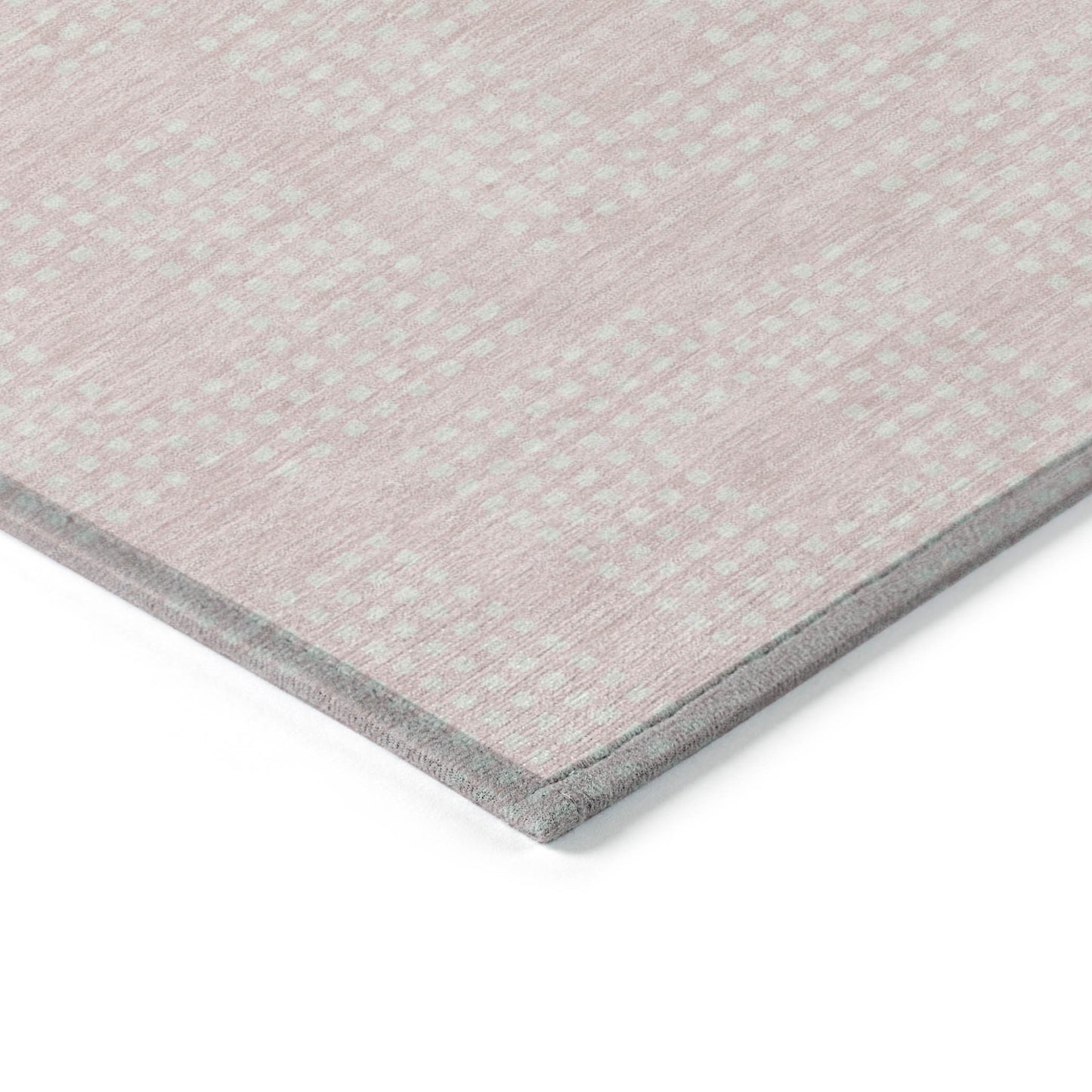Tabselect Home Line 8' X 10' Pink And Ivory Geometric Washable Indoor Outdoor Area Rug