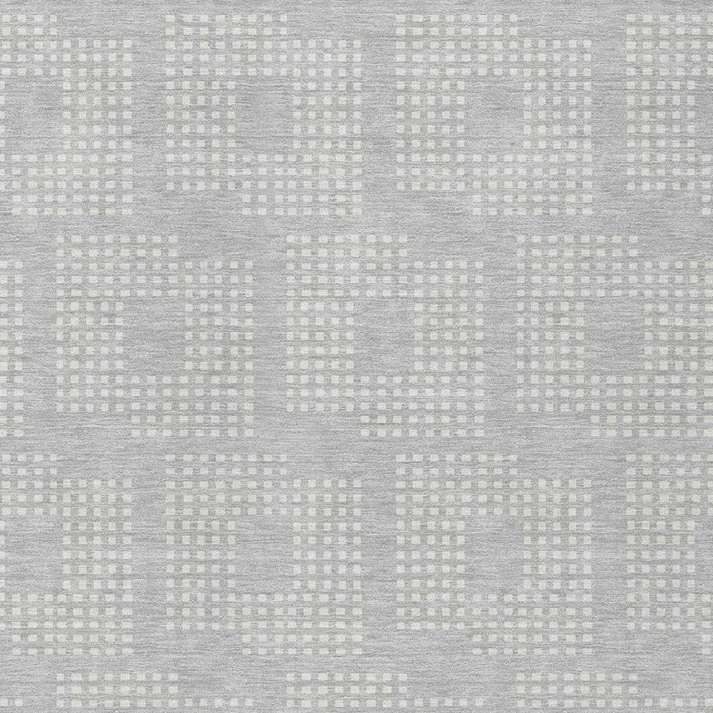 Tabselect Home Line 5' X 8' Silver And Ivory Geometric Washable Indoor Outdoor Area Rug