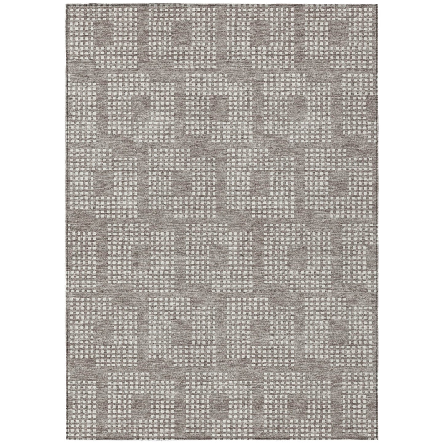 Tabselect Home Line 5' X 8' Taupe And Ivory Geometric Washable Indoor Outdoor Area Rug