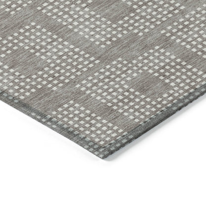 Tabselect Home Line 5' X 8' Taupe And Ivory Geometric Washable Indoor Outdoor Area Rug