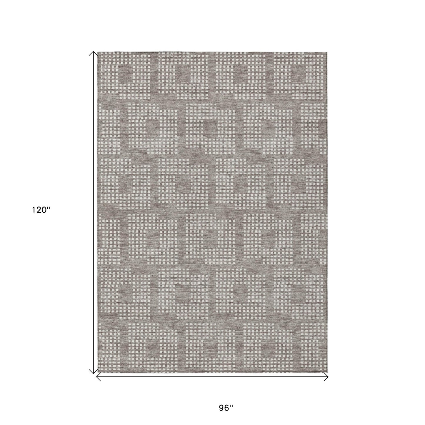 Tabselect Home Line 8' X 10' Taupe And Ivory Geometric Washable Indoor Outdoor Area Rug