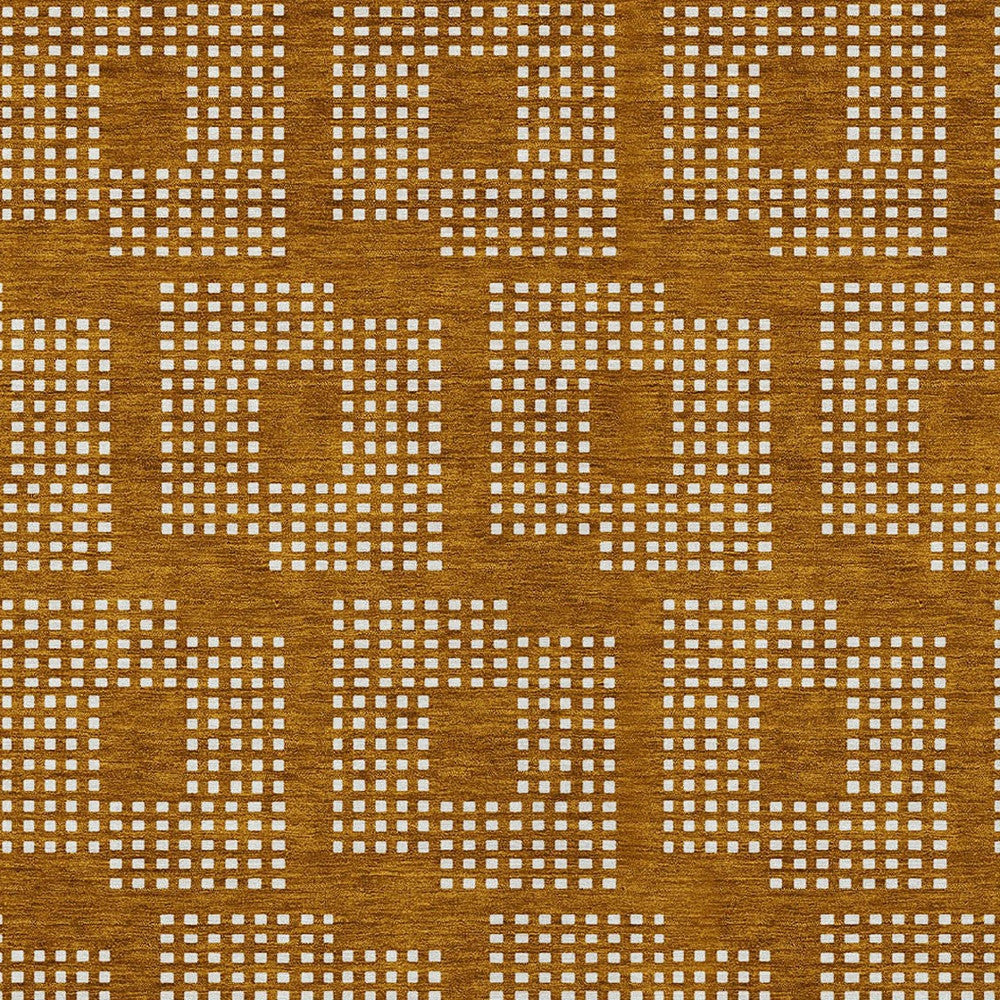 Tabselect Home Line 5' X 8' Terra Cotta And Ivory Geometric Washable Indoor Outdoor Area Rug