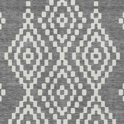 Tabselect Home Line 8' X 10' Gray And Ivory Geometric Washable Indoor Outdoor Area Rug