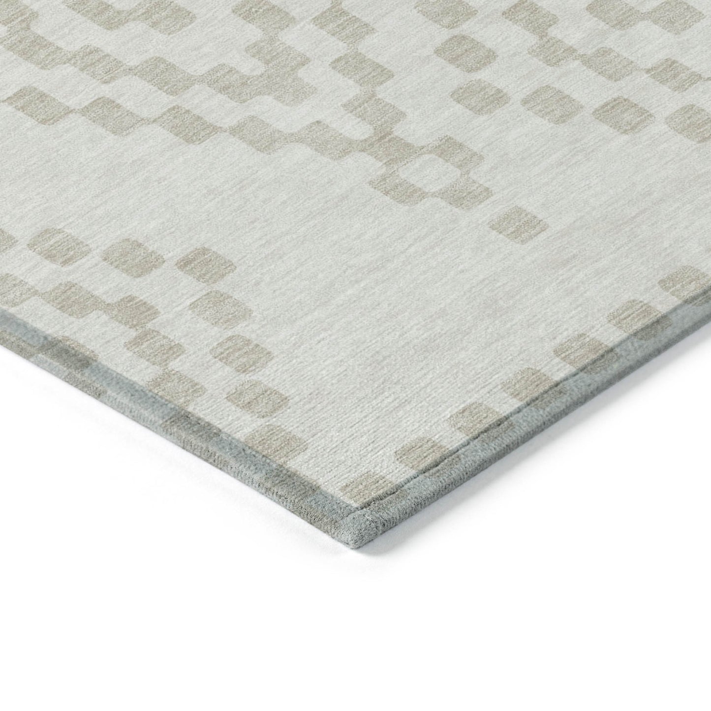 Tabselect Home Line 5' X 8' Ivory And Beige Geometric Washable Indoor Outdoor Area Rug