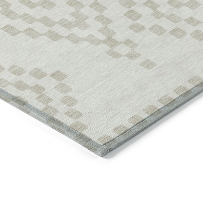 Tabselect Home Line 5' X 8' Ivory And Beige Geometric Washable Indoor Outdoor Area Rug