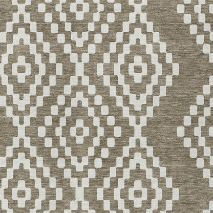 Tabselect Home Line 8' X 10' Taupe And Ivory Geometric Washable Indoor Outdoor Area Rug